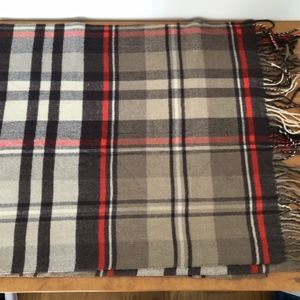 Orange/White/Brown Plaid Scarf